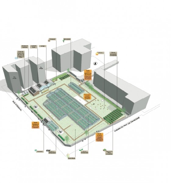 Le projet de ferme urbaine de Paysan urbain pour le site du réservoir de Charonne, propriété d'Eaux de Paris.