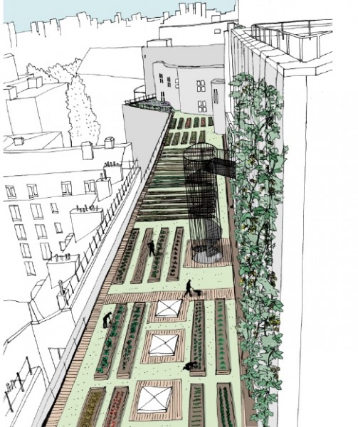 Le projet de Topager pour le toit de l'Opéra à la Bastille, propriété de l'Opéra de Paris.