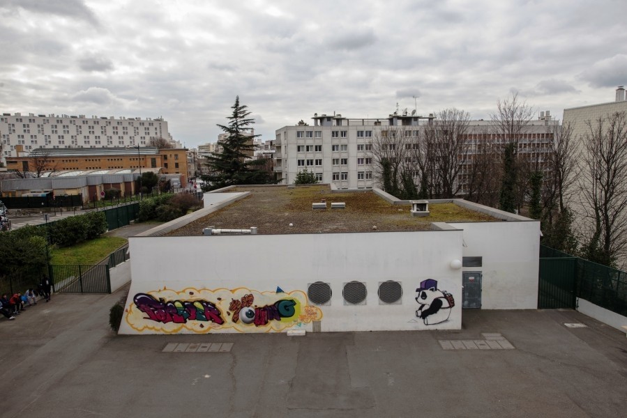 Collège Pailleron. Détail terrasse B. Source : Mairie de Paris Jean-Pierre Viguié ©