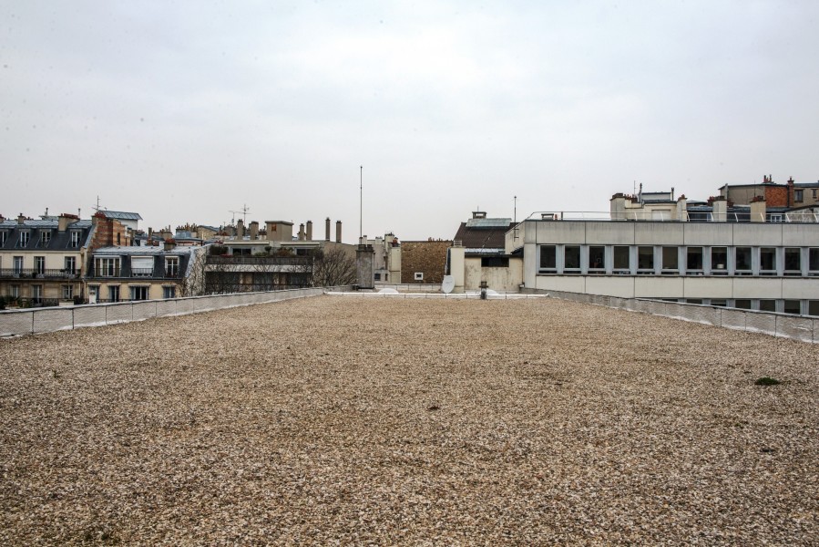 Collège Eugène Delacroix. Détail terrasse B. Source : Mairie de Paris Christophe Noel ©