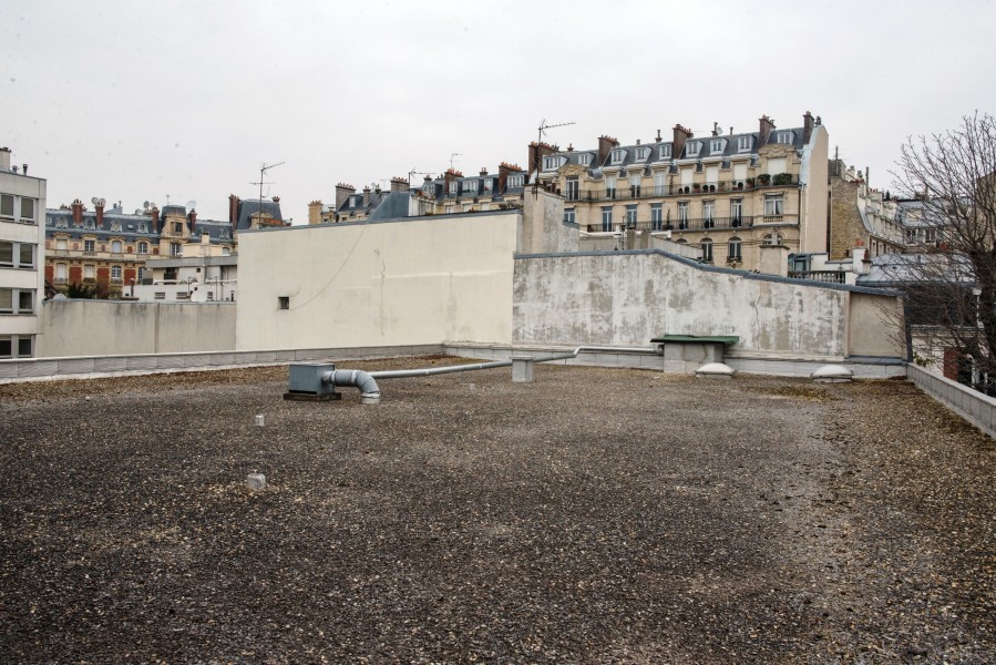 Collège Eugène Delacroix. Détail terrasse B. Source : Mairie de Paris Christophe Noel ©