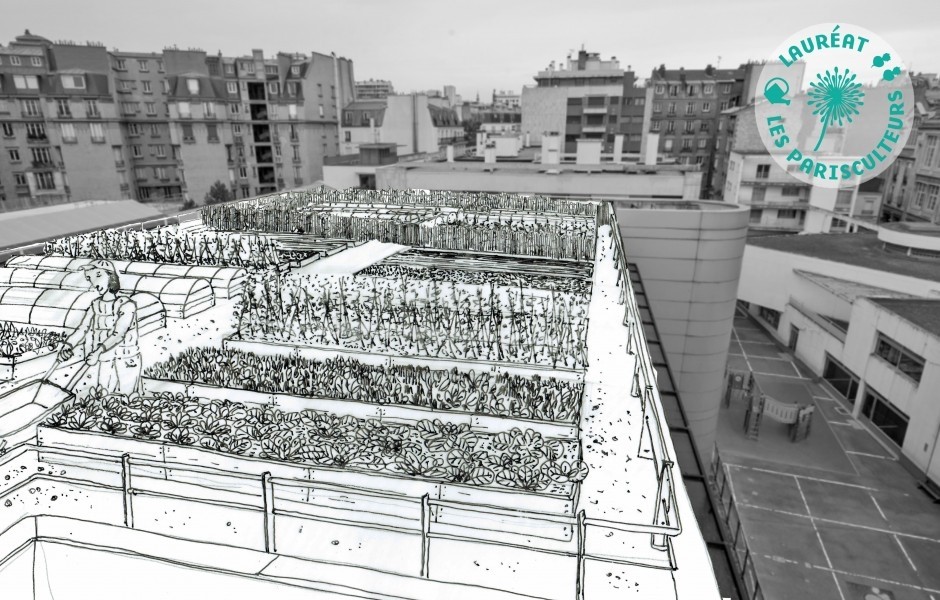 Projet lauréat : une ferme urbaine de quartier Crédits : Association Quartier Maraîcher®